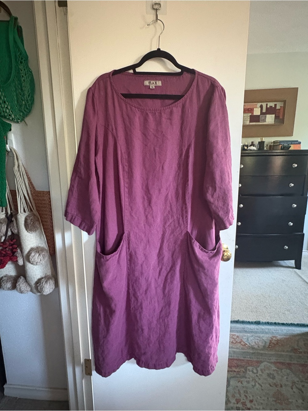 FLAX Linen Tunic Dress in Berry